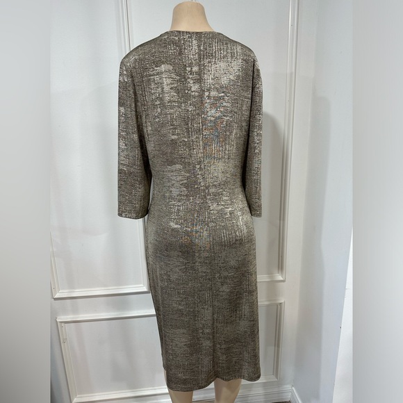 Connected Apparel Gold Shimmery Metallic Short Party Dress Size 16 - Picture 4 of 6